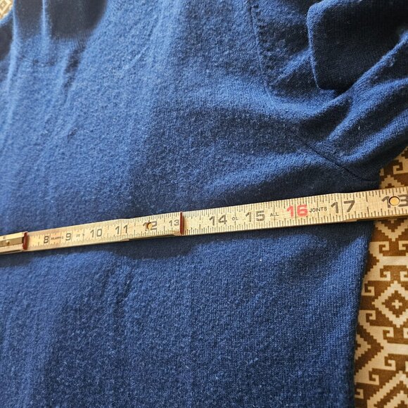 Nordstrom Collection 100% Cashmere Women's Turtleneck Sweater SZ Medium Blue - Picture 8 of 9